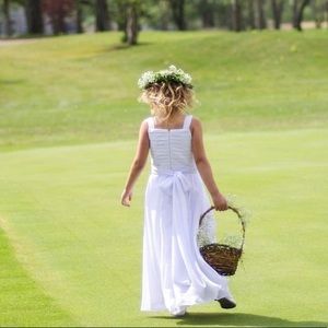 Handmade Flower girl dress. NWOT. Custom ordered online. Fits like a 10/12.